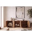 Wohnling Sideboard Acacia Massief Hout 165cm - Laag Dressoir met 3 Deuren - Commode Modern Design - Kast Houten Commode Handgemaakt
