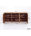 Wohnling Dressoir Mango Massief Hout 160cm - Dressoir met 3 Glazen Deuren - Commode Modern Design - Kast Houten Commode Handgemaakt