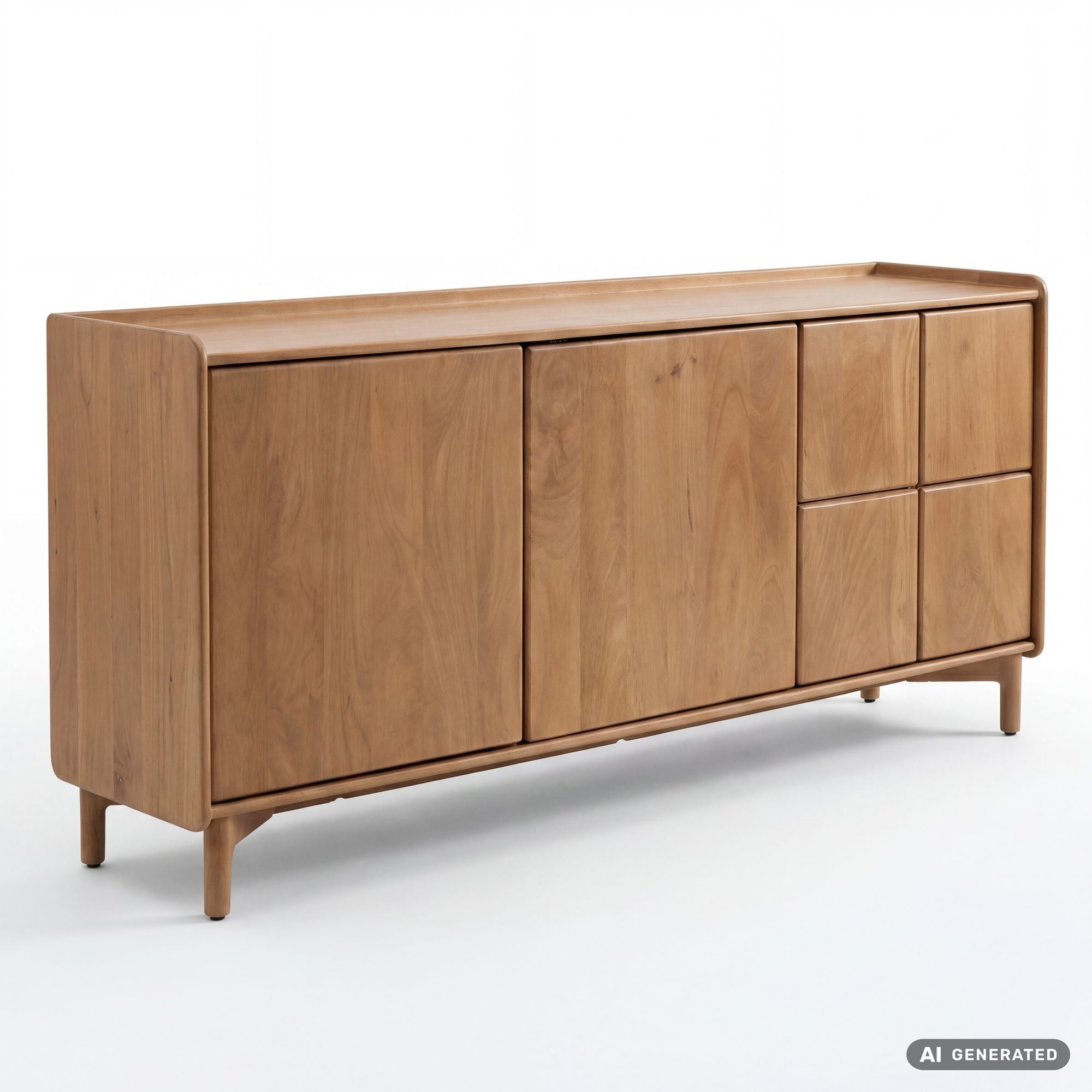 Sideboard Mango Massiefhout 160cm - Dressoir met 3 deuren - Commode modern design - Kast Houten comm