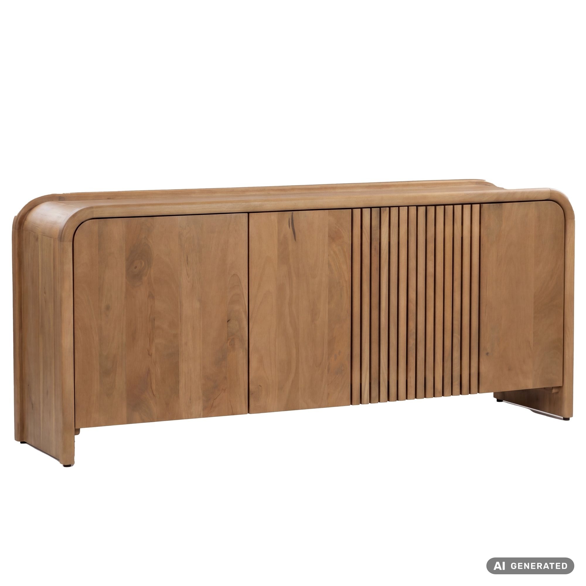 Sideboard Massief Mangohout 160cm - Dressoir met 3 Deuren - Moderne Design Commode - Houten Kast Han