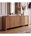 Wohnling Sideboard Massief Mangohout 160cm - Dressoir met 3 Deuren - Moderne Design Commode - Houten Kast Handgemaakt
