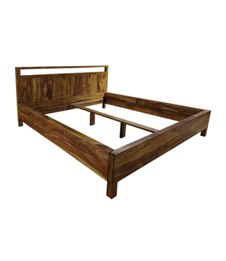 Invicta Interior Bed MAKASSAR 180x200cm sheesham hout bruin boomstam - 19646