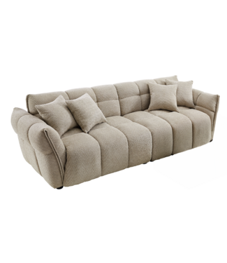 Invicta Interior Grote 3-zits XXL bank CLOUD 260cm boucléstof champagne greige - 44072
