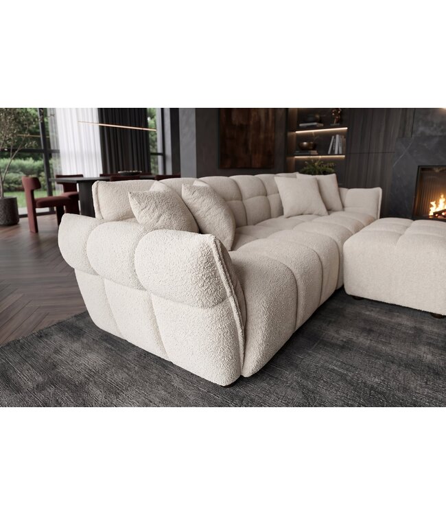 Invicta Interior Grote 3-zits XXL bank CLOUD 260cm boucléstof champagne greige - 44072