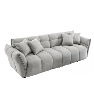 Invicta Interior Loungebank CLOUD 260cm 3-zitter XXL bouclégrijs - 44073