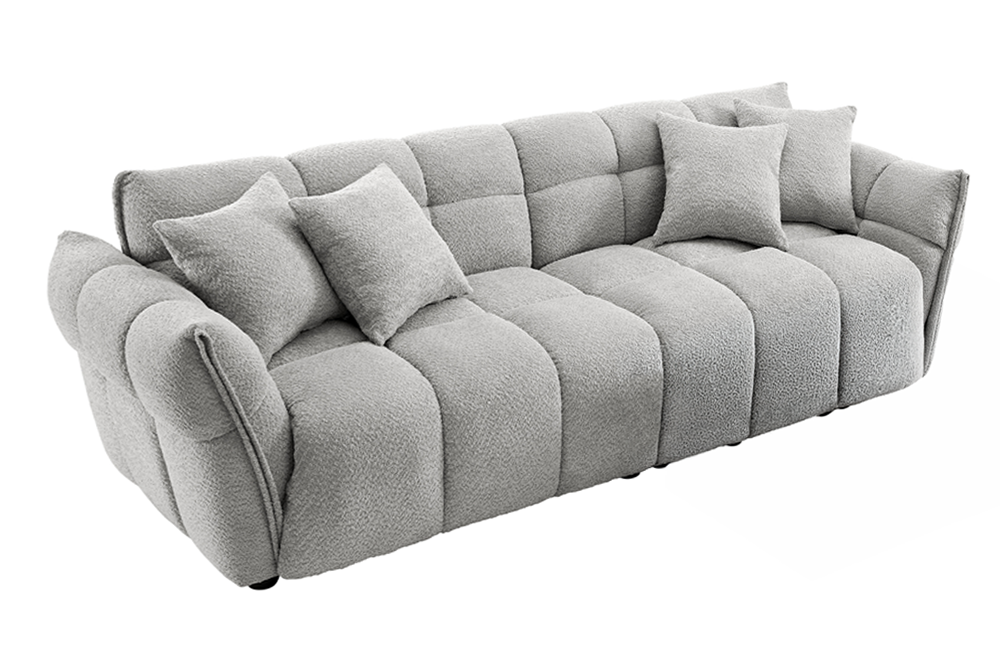 Loungebank CLOUD 260cm 3-zitter XXL bouclégrijs - 44073