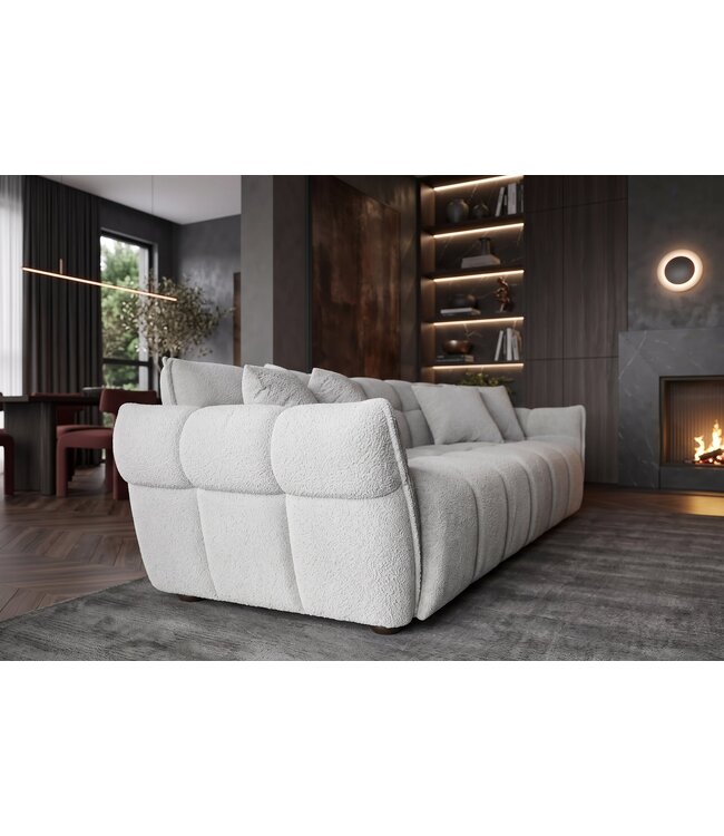 Invicta Interior Loungebank CLOUD 260cm 3-zitter XXL bouclégrijs - 44073
