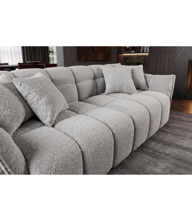 Invicta Interior Loungebank CLOUD 260cm 3-zitter XXL bouclégrijs - 44073