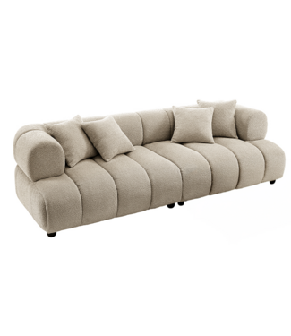 Invicta Interior Sofa ADLON 255cm 3-zits XXL bouclé champagne greige - 44074