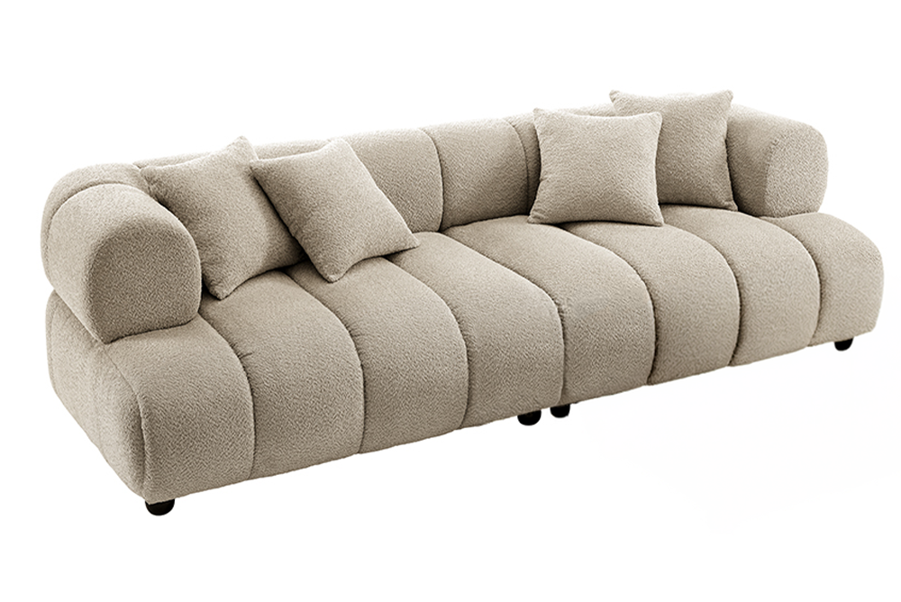 Sofa ADLON 255cm 3-zits XXL bouclé champagne greige - 44074