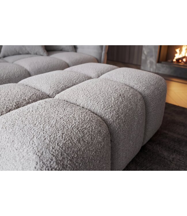 Invicta Interior Kruk CLOUD 100cm bouclé grijs - 44175