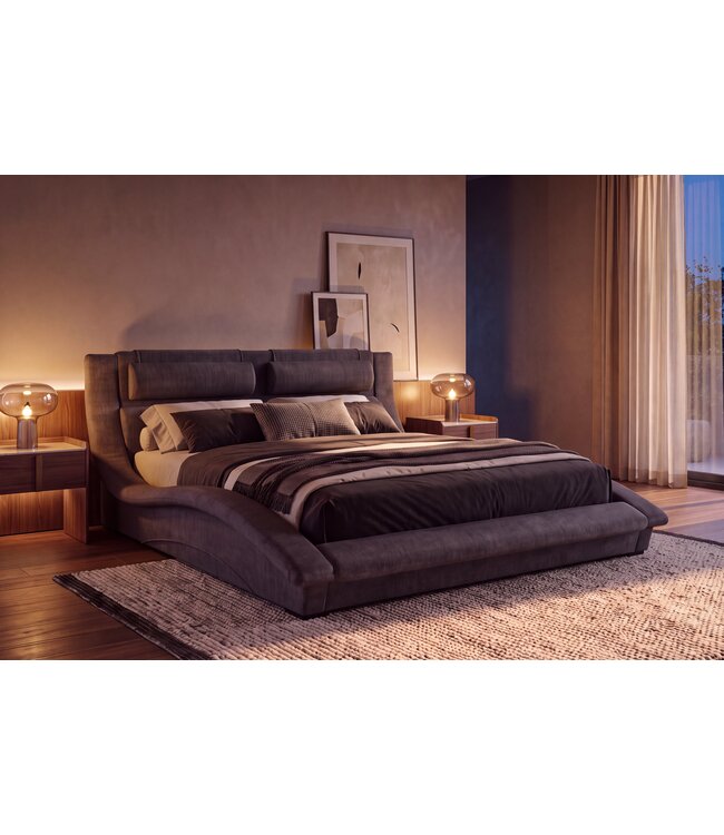 Invicta Interior Bed SWING 160x200cm vogue velvet grijs - 44571