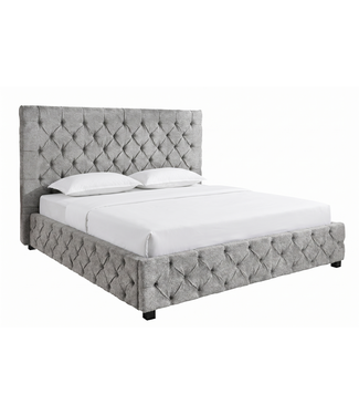 Invicta Interior Bed PARIS CHESTERFIELD 180x200cm bouclé grijs - 44575