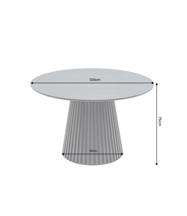 Invicta Interior Eettafel VALHALLA WOOD ø 120cm rond eikenhout fineer zwart - 45056