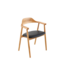 Invicta Interior Stoel VALHALLA WOOD met armleuningen kunstleer zwart en natuurlijk eikenhout - 45149
