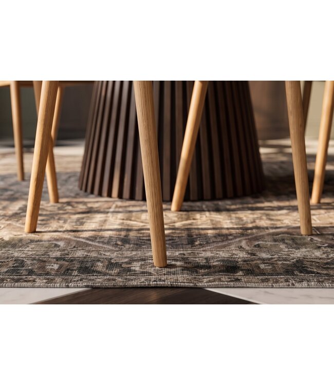 Invicta Interior Stoel VALHALLA WOOD met armleuningen kunstleer zwart en natuurlijk eikenhout - 45149