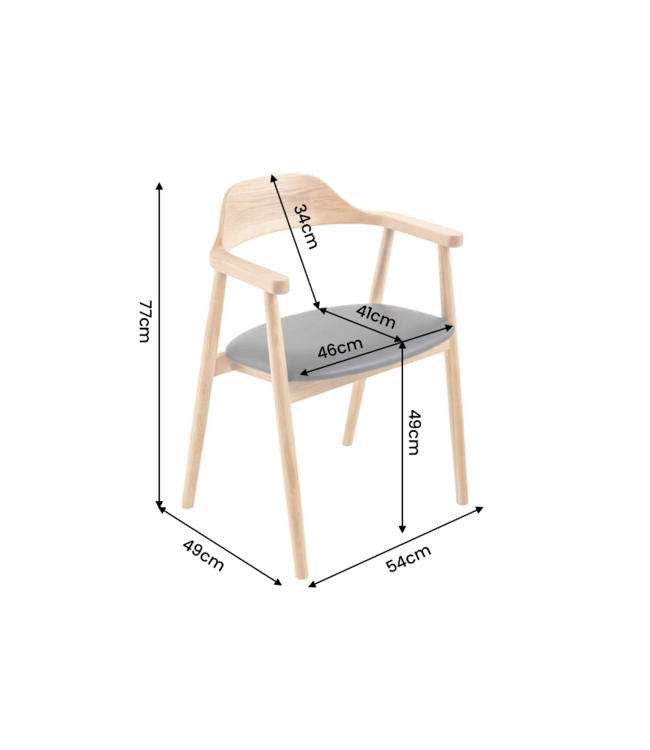 Invicta Interior Stoel VALHALLA WOOD met armleuningen kunstleer zwart en natuurlijk eikenhout - 45149