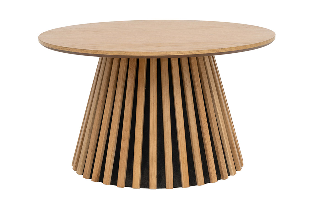 Salontafel VALHALLA WOOD Ø 70cm rond eiken hout fineer naturel - 45894