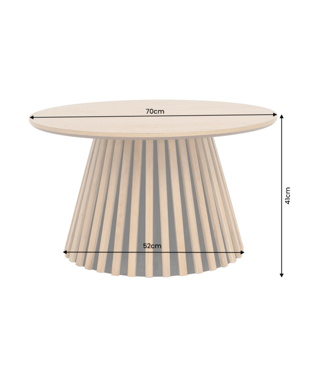 Invicta Interior Salontafel VALHALLA WOOD Ø 70cm rond eiken hout fineer naturel - 45894