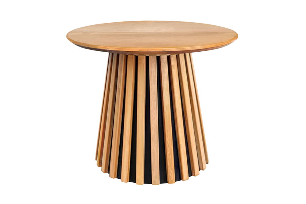 Salontafel VALHALLA WOOD Ø 50cm rond eikenhout fineer naturel - 45895