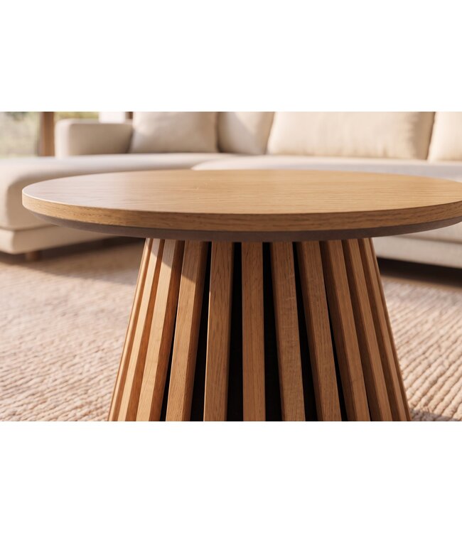 Invicta Interior Salontafel VALHALLA WOOD Ø 50cm rond eikenhout fineer naturel - 45895