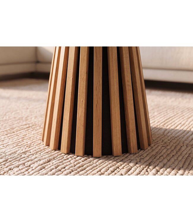 Invicta Interior Salontafel VALHALLA WOOD Ø 50cm rond eikenhout fineer naturel - 45895