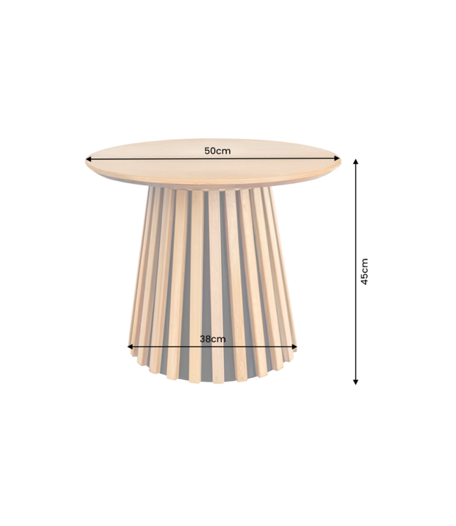 Invicta Interior Salontafel VALHALLA WOOD Ø 50cm rond eikenhout fineer naturel - 45895