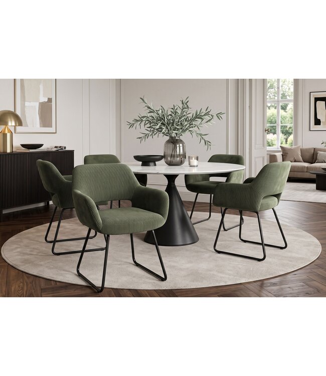 Invicta Interior Stoel MUSTANG met armleuningen koord groen - 46417