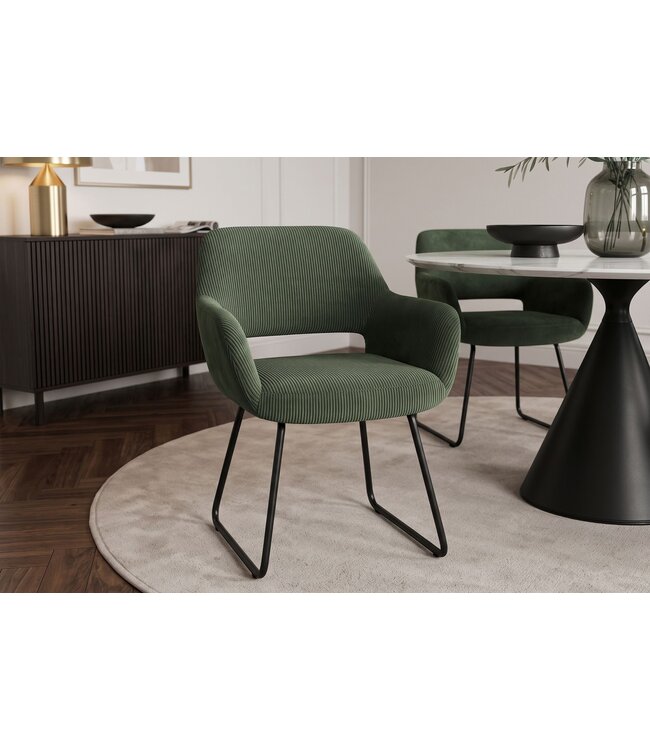 Invicta Interior Stoel MUSTANG met armleuningen koord groen - 46417