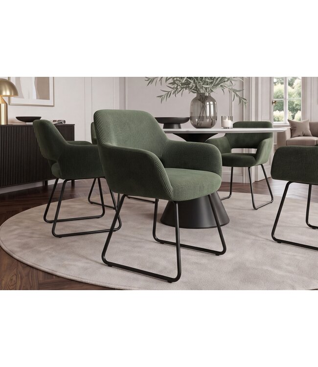 Invicta Interior Stoel MUSTANG met armleuningen koord groen - 46417