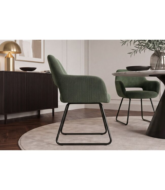Invicta Interior Stoel MUSTANG met armleuningen koord groen - 46417