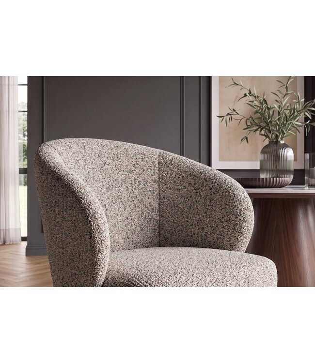 Invicta Interior Draaistoel WALK­RE 180° auto-return met armleuningen veercore structuurstof beige bruin - 46697