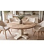 Invicta Interior Eettafel HAMPTONS 140cm rond gerecycled grenen hout lichtbruin crèmekleurig - 46791