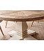 Invicta Interior Eettafel HAMPTONS 140cm rond gerecycled grenen hout lichtbruin crèmekleurig - 46791