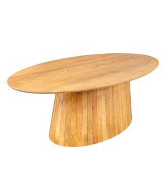Invicta Interior Eettafel ART DECO 220cm ovaal blad mangohout natuurlijk crème - 47608