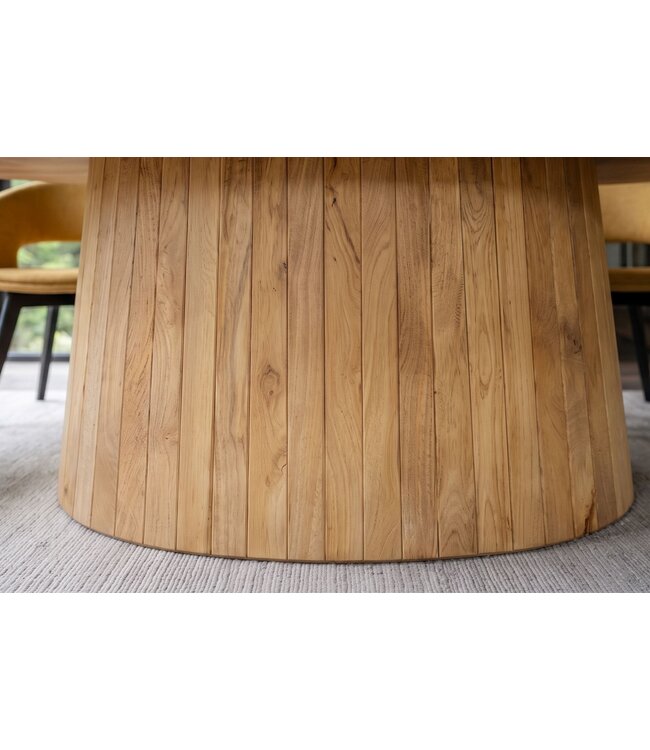 Invicta Interior Eettafel ART DECO 220cm ovaal blad mangohout natuurlijk crème - 47608