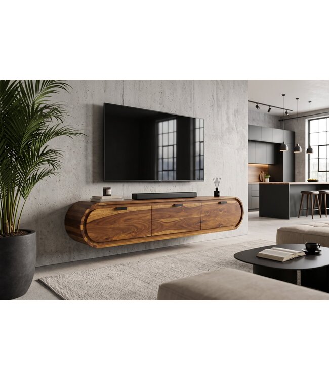 Invicta Interior TV-meubel ORGANIC 160cm hangend sheesham hout bruin - 47755