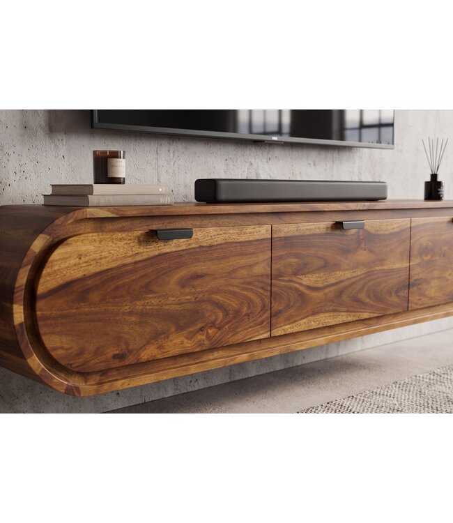 Invicta Interior TV-meubel ORGANIC 160cm hangend sheesham hout bruin - 47755