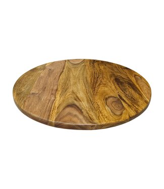 Invicta Interior Draaitafel MAKASSAR 50cm 360° sheesham wood bruin stone finish - 47761