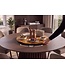 Invicta Interior Draaitafel MAKASSAR 50cm 360° sheesham wood bruin stone finish - 47761
