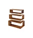 Invicta Interior Hoekplank SURREAL 55/60/65cm set van 3 sheesham hout bruin stone finish - 47766