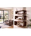 Invicta Interior Hoekplank SURREAL 55/60/65cm set van 3 sheesham hout bruin stone finish - 47766