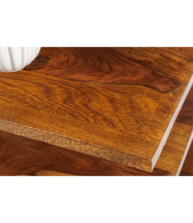 Invicta Interior Hoekplank SURREAL 55/60/65cm set van 3 sheesham hout bruin stone finish - 47766
