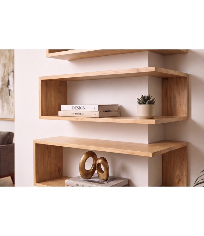 Invicta Interior Hoekplank SURREAL 55/60/65cm set van 3 mangohout naturel - 47767