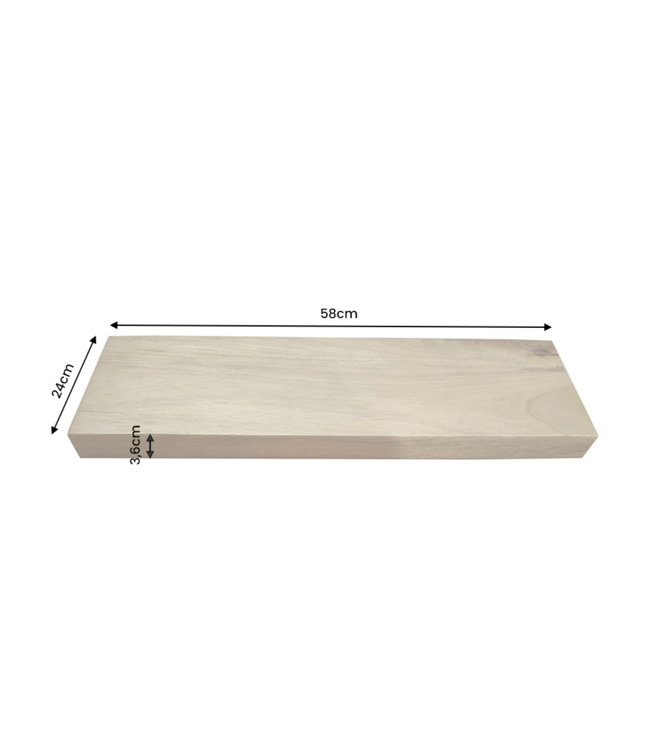 Invicta Interior Wandplank PURE 60cm mangohout naturel crème afwerking - 47775