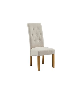 Invicta Interior Stoel CASA met nekrol plat geweven stof beige - 48356
