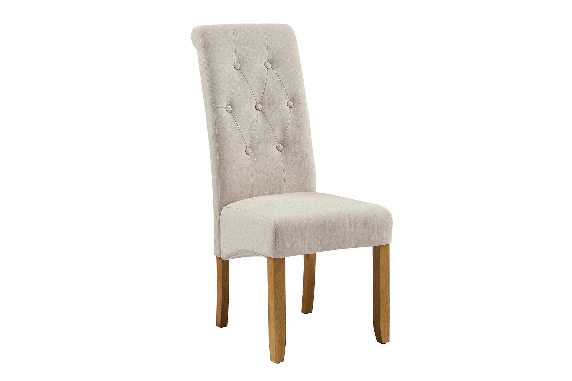 Stoel CASA met nekrol plat geweven stof beige - 48356