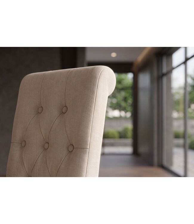 Invicta Interior Stoel CASA met nekrol plat geweven stof beige - 48356