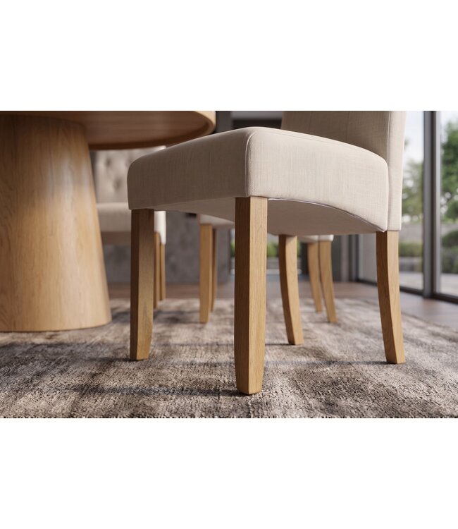 Invicta Interior Stoel CASA met nekrol plat geweven stof beige - 48356