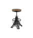 Invicta Interior Barkruk PARIS LOFT verstelbaar 47-77cm mangohout donkerbruin zwart - Eiffeltoren Design - 48438